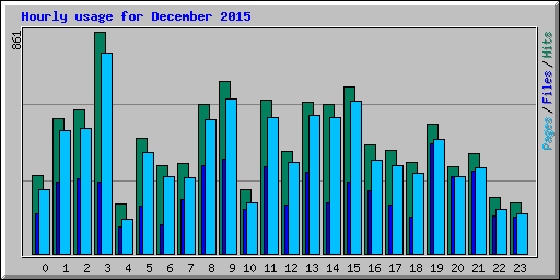 Hourly usage for December 2015