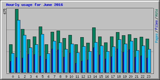 Hourly usage for June 2016
