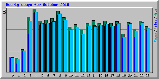 Hourly usage for October 2016